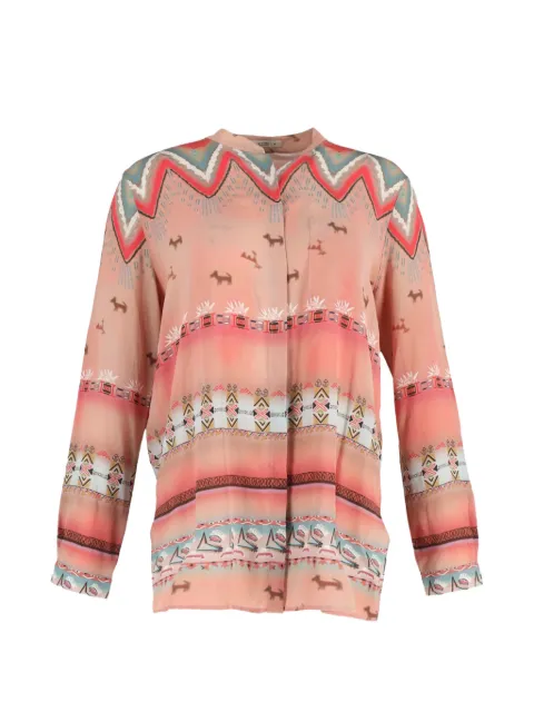 Etro Vintage printed long-sleeve blouse Pink NAPPUGBCL426917W