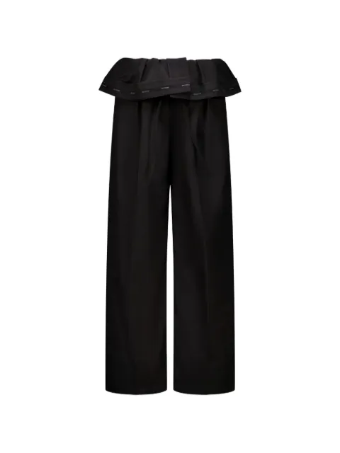 We11done folded button-fastening trousers Black WDPT026228WBK