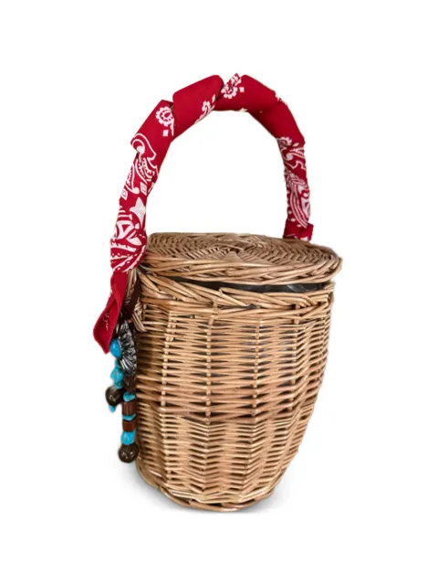 Fortela mini bandana concho wicker bag Brown NITIS3RA045RED