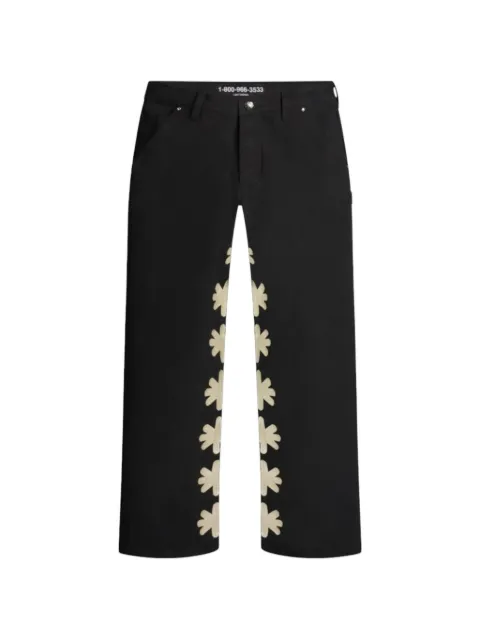 LOSTSHDWS carpenter floral-detail jeans Black 10062664