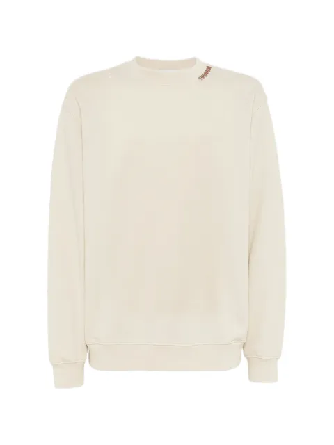 Laneus crew-neck stitched sweatshirt Neutrals S6LAWOSW199