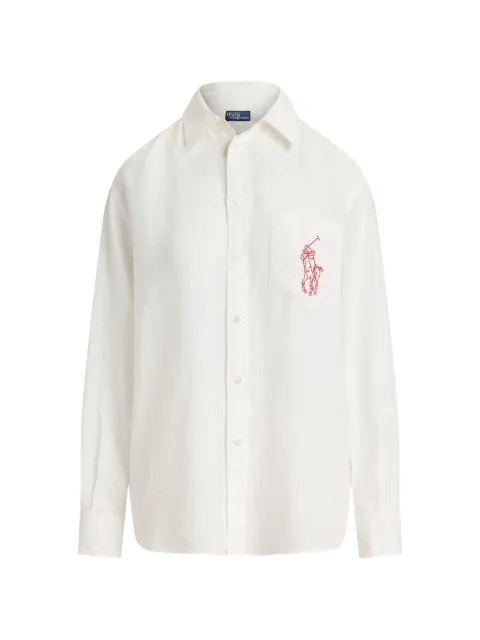 Polo Ralph Lauren embroidered oversized linen shirt White 211A12786003