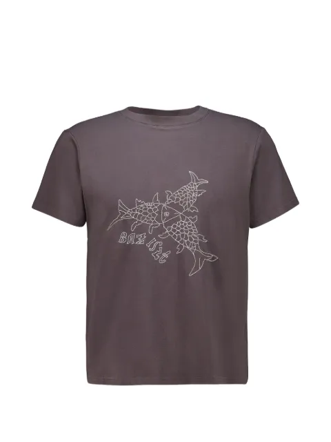 Baziszt fish-embroidered T-shirt Grey BZSS26TT01012