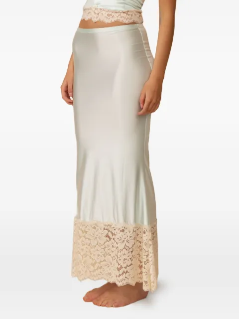 MONTCE X Elsa Hosk Natalia lace-trim skirt Green MS224