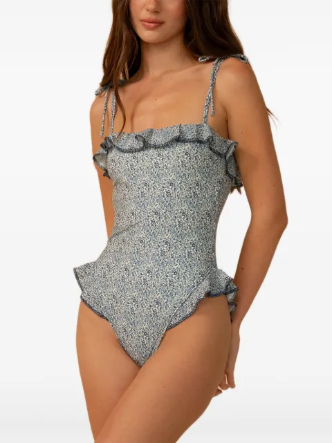 MONTCE Jacelyn ruffled-trim swimsuit Blue OP325