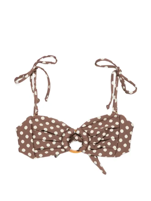 MONTCE Vivian Tori polka-dot bandeau bikini top Brown BT1054