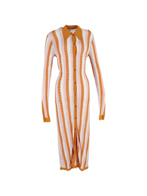 Dodo Bar Or striped pointelle-knit shirt dress White NAPPUGBCL518532W