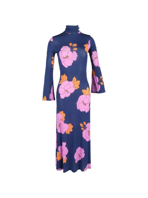 Dodo Bar Or Brigitte floral turtleneck maxi dress Blue TONPUGBCL464428W