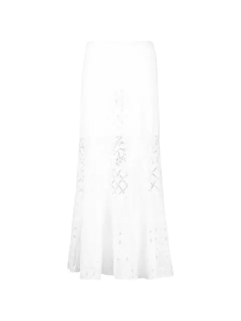 Temptation Positano lace-detail midi skirt White ARTEMISIA
