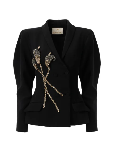 ARAFTU embellished double-breasted blazer Black JK320125