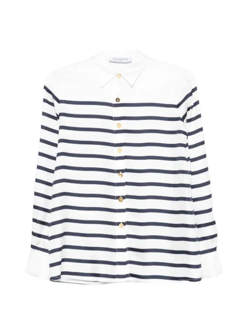 Françoise striped buttoned top White WOSCF202359