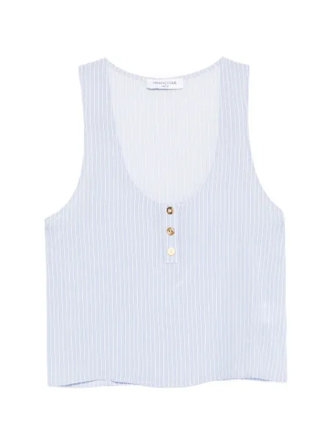 Françoise striped button top White WOSCF206130