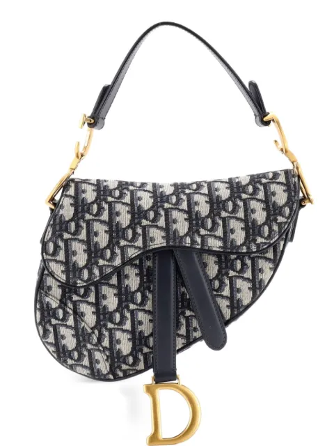 Christian Dior Pre-Owned Saddle Handbag Oblique Canvas Mini shoulder bag Blue UWFAJP3QVD8AF97J