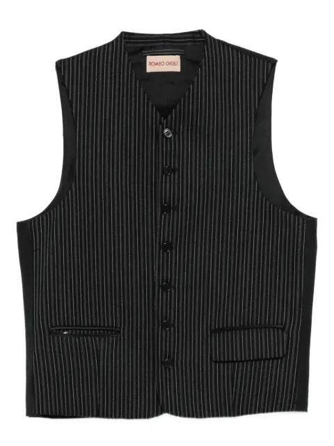 Romeo Gigli Pre-Owned 1990s striped-pattern waistcoat Black RG250ACK
