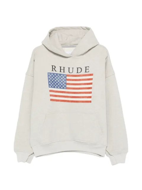 RHUDE flag-print hoodie Grey RHPS26HO011033168