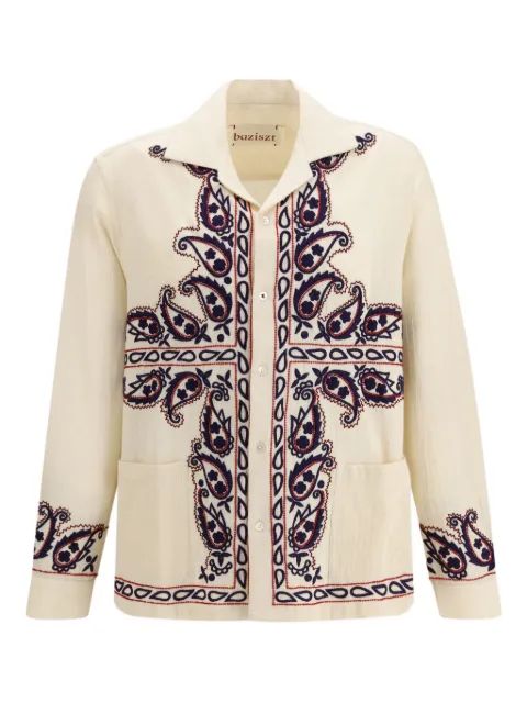 Baziszt Memento embroidered shirt Neutrals BZPS26SR01098