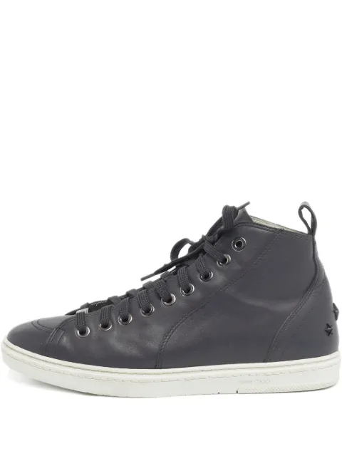 Jimmy Choo Pre-Owned leather high-top sneakers Grey 1206130