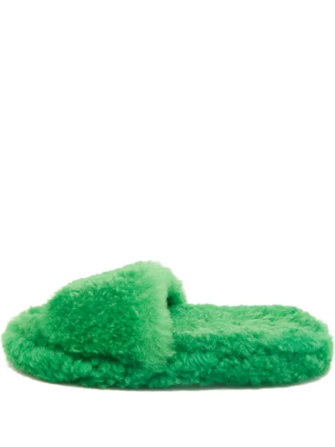 Bottega Veneta Pre-Owned Resort Teddy slippers Green 1167078