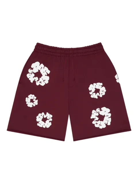 Denim Tears wreath-print track shorts Red DT252