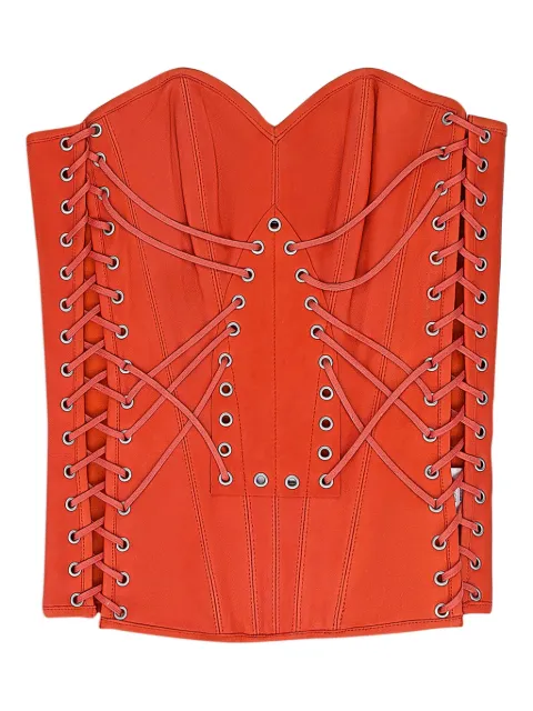 Who Decides War Window longline leather corset Orange 3110090005SS24