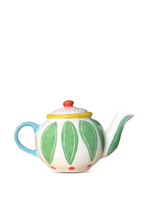LAETITIA ROUGET leaf-print teapot White 25LRT01HT