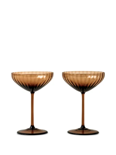 Venini Lyon champagne glasses Brown PZ334325002E0AM