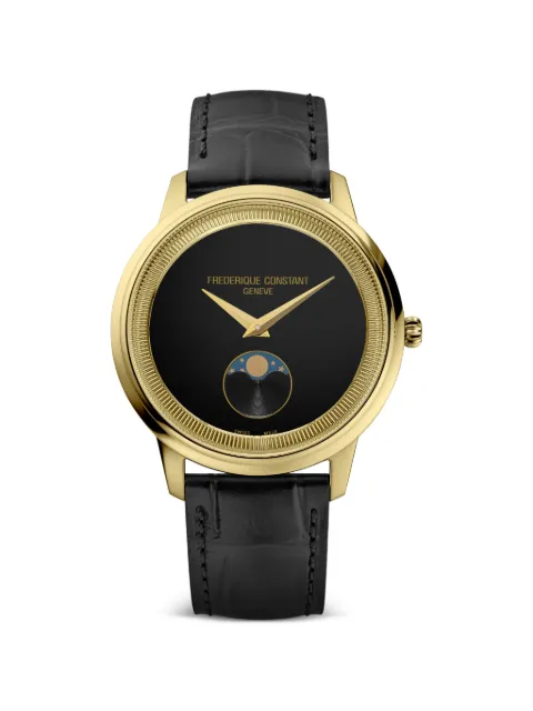 Frederique Constant Classics Moneta Moonphase quartz -movement 37mm watch Black FC206B3S5