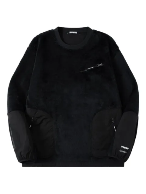 Spoonyard zip-pocket crew-neck sweatshirt Black ST057BLACK