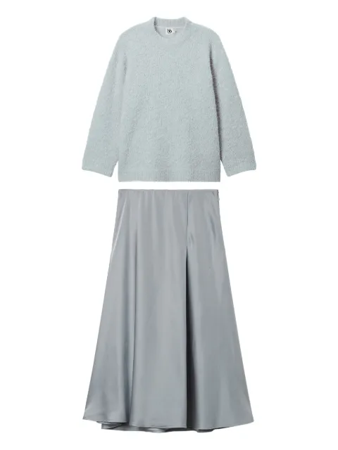 b+ab crew-neck sweater and midi skirt Grey 5W366AS