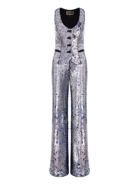 MITILIANE COUTURE button-sequin trousers Silver 5942664549202