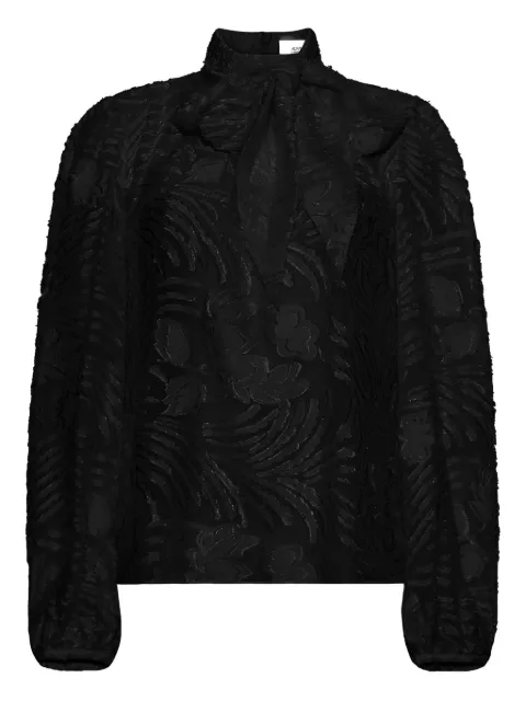 Adam Lippes Joan bow fil coupé blouse Black R26126FC