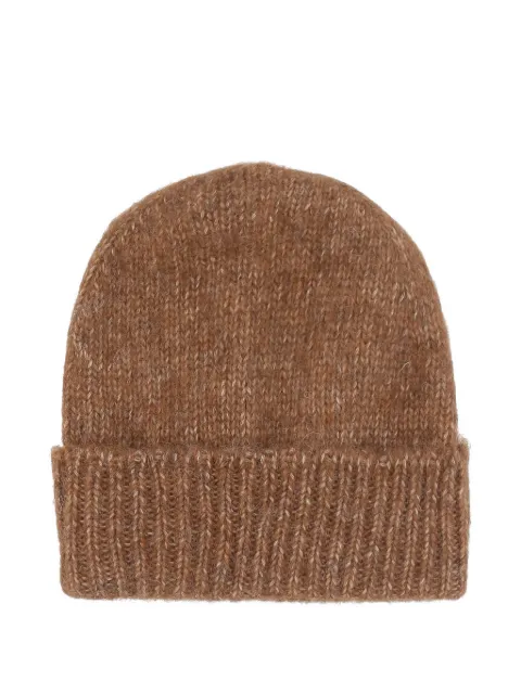 monitaly melange knit beanie Brown PRC0205BROWN