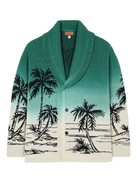 Alanui Wave Bloom cardigan Green LMHB039R26KNI004OF57