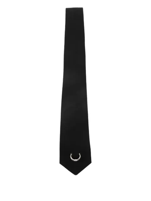 MEDEEA ring-detail tie Black LBTM