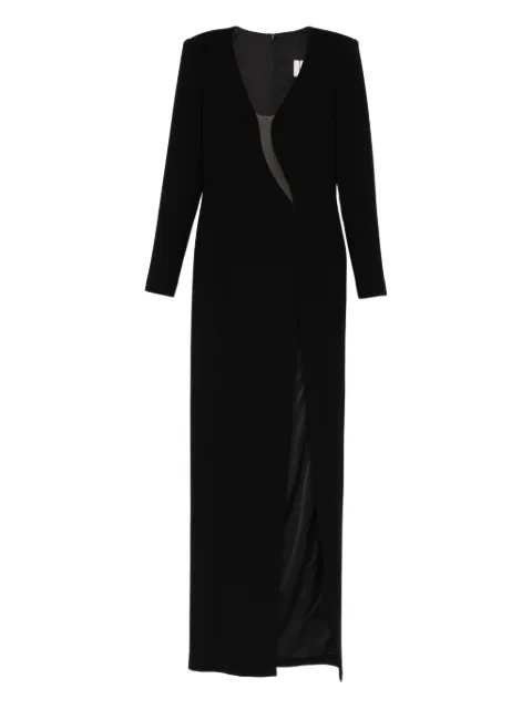 SILK LOVE & LACE Monalisa long-sleeve maxi dress Black 17R11