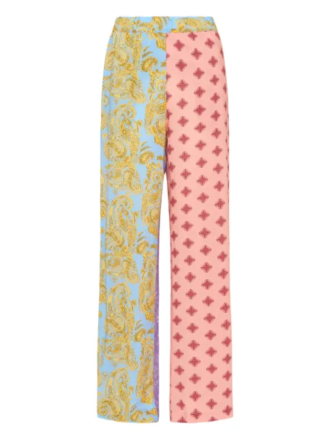 Donde Esteban Paisley patchwork trousers Pink D4TRO008