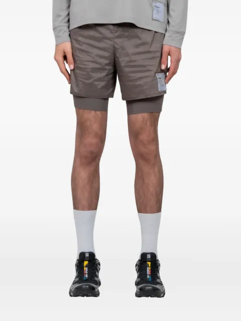 Satisfy TechSilk™ 8" double-layer running shorts Grey 12046BK