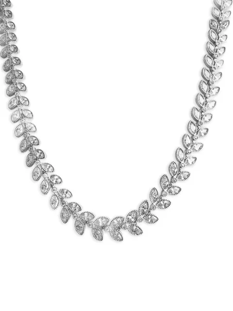 HZMER JEWELLERY Moonlit leaf necklace Silver NCMMS111SILVER