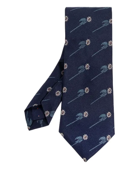 Paul Smith floral-embroidered tie Blue M1A0TIEU41689