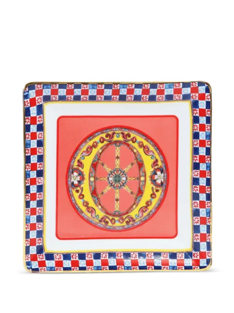 BACI MILANO floral-pattern decorative tray (15cm x 15cm) Red STR1ORTO