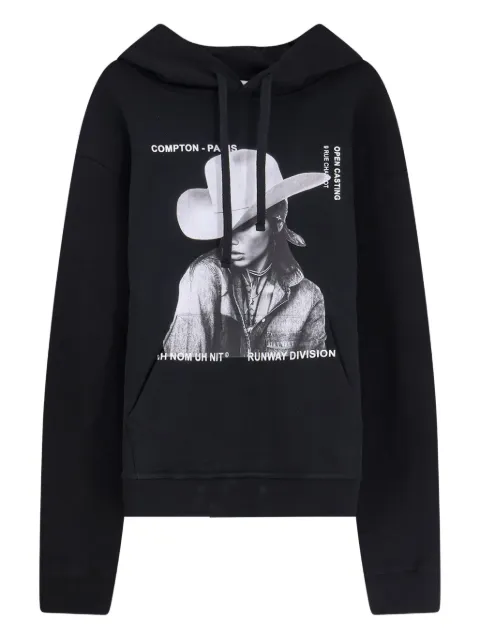 Ih Nom Uh Nit graphic-print hood hoodie Black NUW25236009