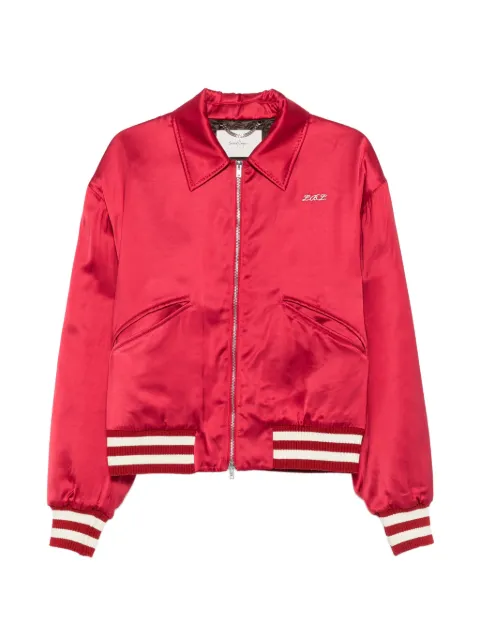 Second/Layer satin-finish embroidered bomber jacket Red SS2624001