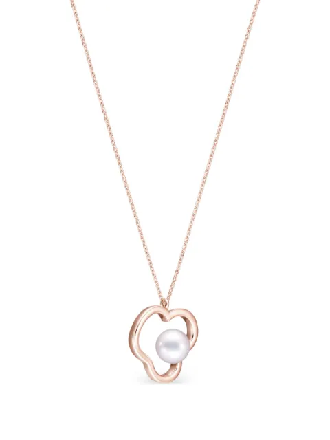 TASAKI 18K sakura gold Collection Line Chants signature Akoya pearl necklace Pink P17272S