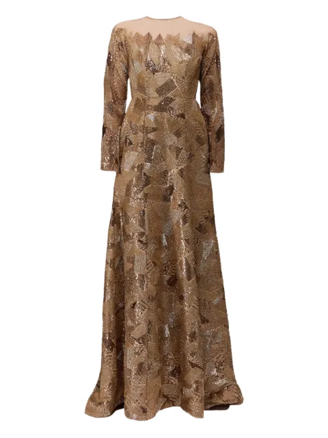 THA SEEN sequin-embellishment maxi dress Gold FW2607