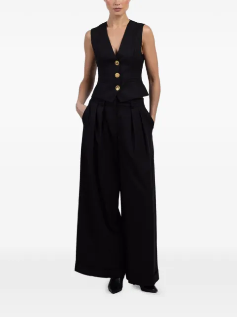 Françoise Anita button V-neck waistcoat Black WOCWF103333BLACK