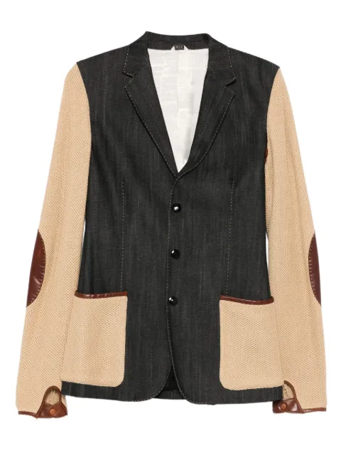 Jean Paul Gaultier Pre-Owned 2000s contrast-panels blazer Brown HOLAJPG156