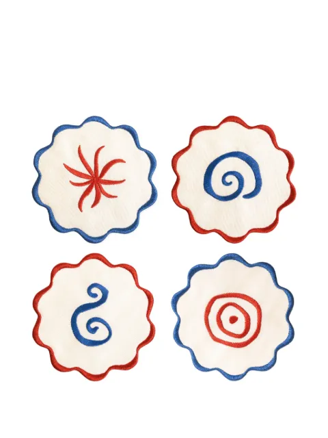 OCTAEVO scalloped coasters (set of four) Neutrals OCCOAM25