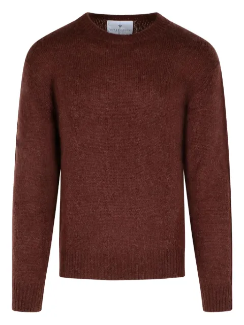 SEVEN GAUGE ribbed-cuffs crew-neck sweater Brown PUL0086