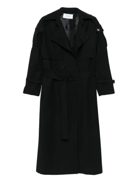 Lardini double-breasted belted trench coat Black A6FUNBOYAAIF65426