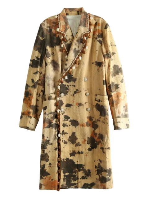 COMMUNS double-breasted scalloped coat Neutrals CSFW25M104A